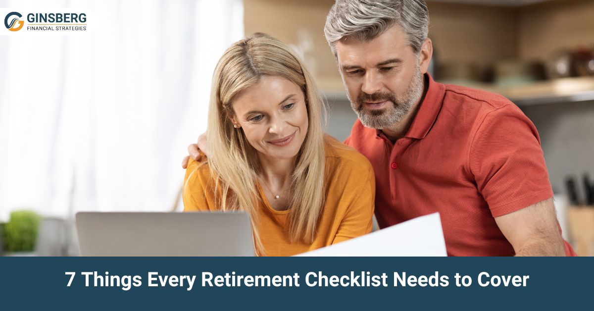 Image of a checklist titled "7 Things Every Retirement Checklist Needs to Cover" with bullet points listed.
