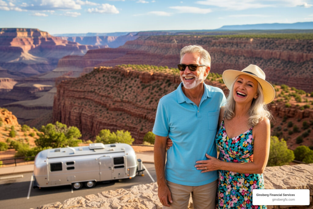 happy confident retired couple traveling - social security tax implications The Big Question: Must You Pay Taxes on Social Security Benefits? 1